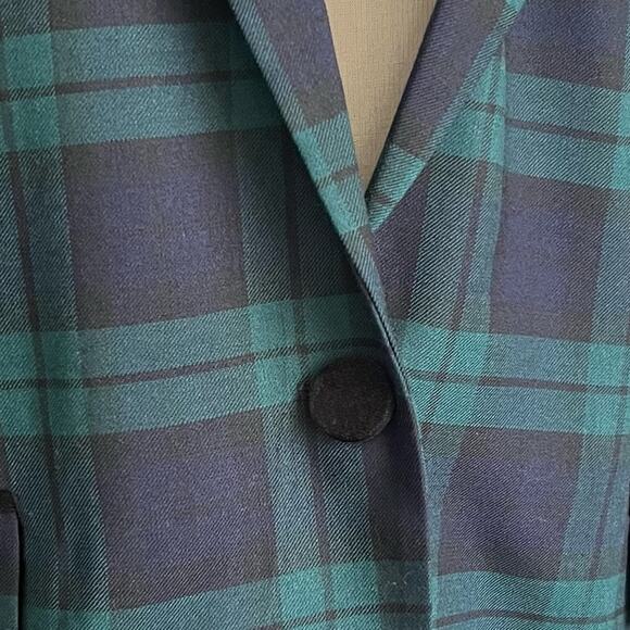 Talbots Womens Dashing Tartan Plaid Wool Blend Holiday Work Blazer Sz 14 - Picture 4 of 11